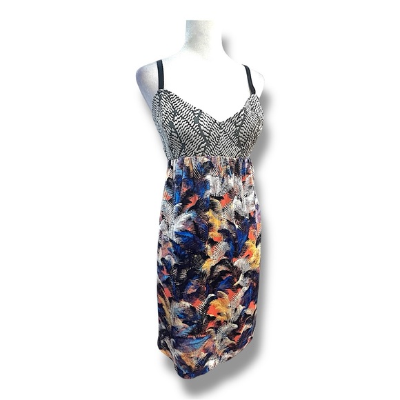 RACHEL ROY Keyhole back with Palm Trees and Sunsets Print Slip Cocktail Dress 6 - Picture 7 of 17